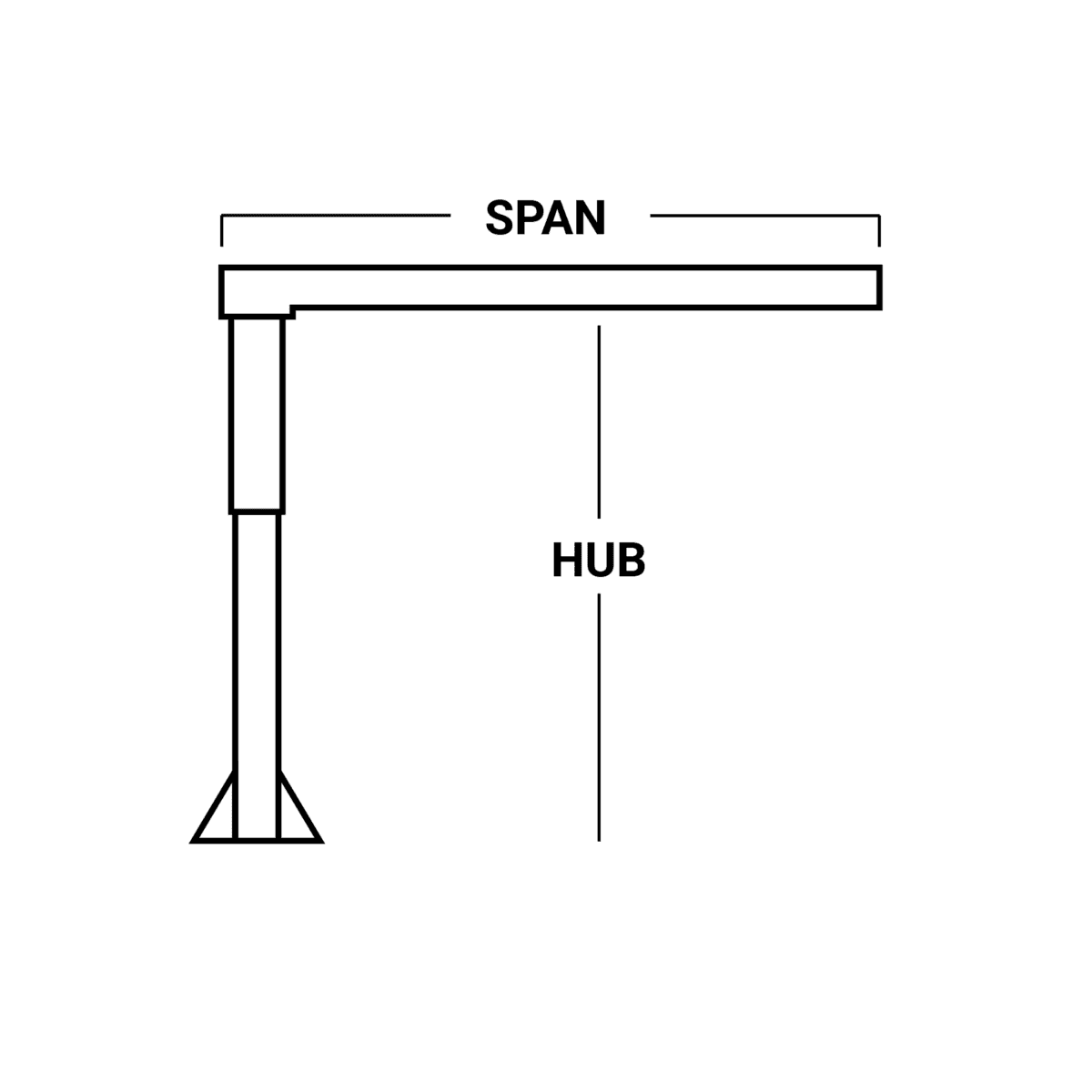 PWI Foundationless Jib Crane Drawing